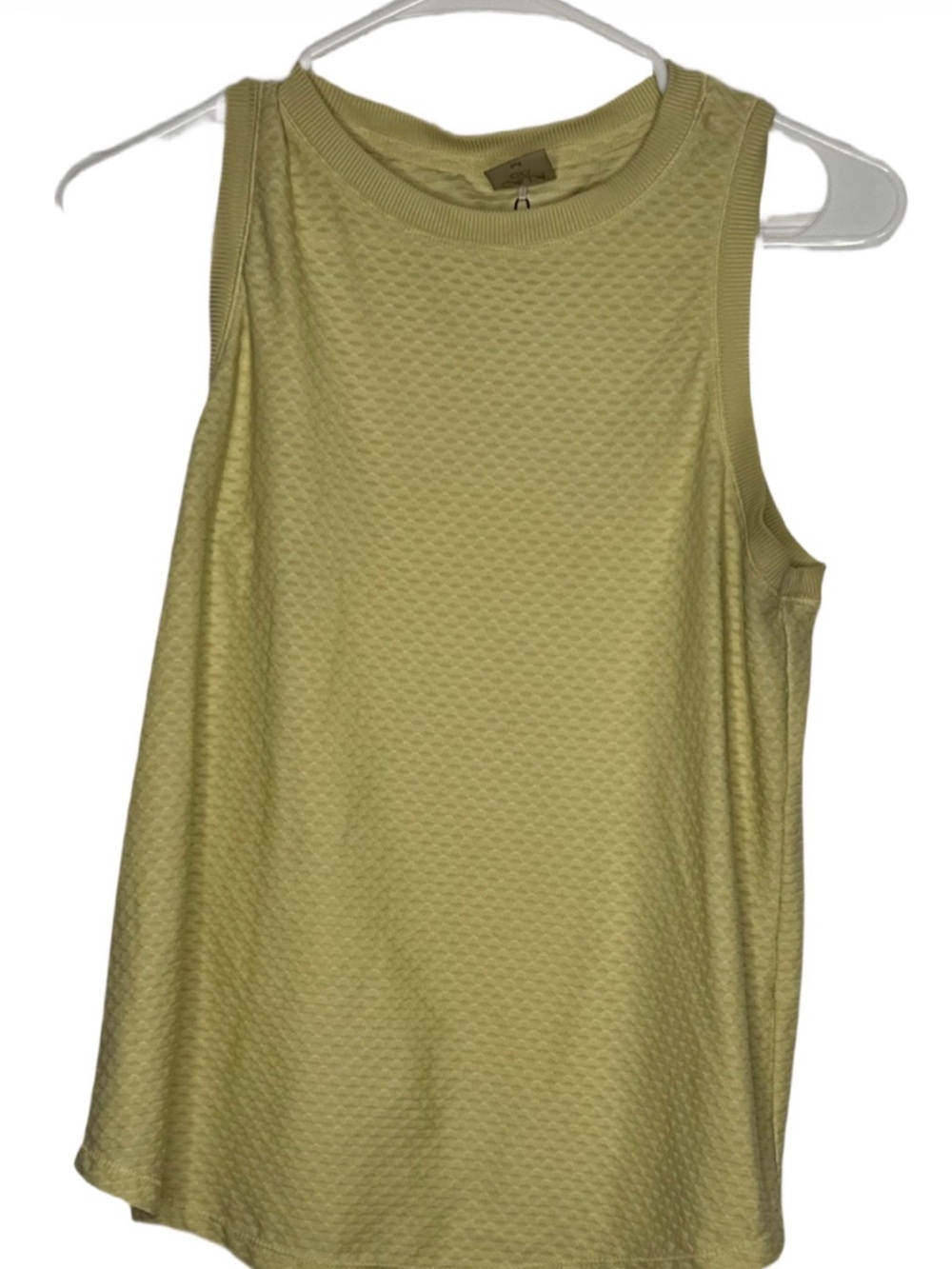 Women's Calia Textured Sleeveless Tank Top Butter Yellow Active wear Top size M